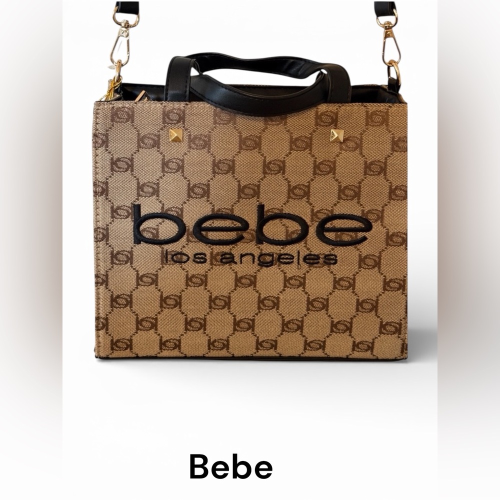 Bebe Los Angeles Tan and Black Briefcase
